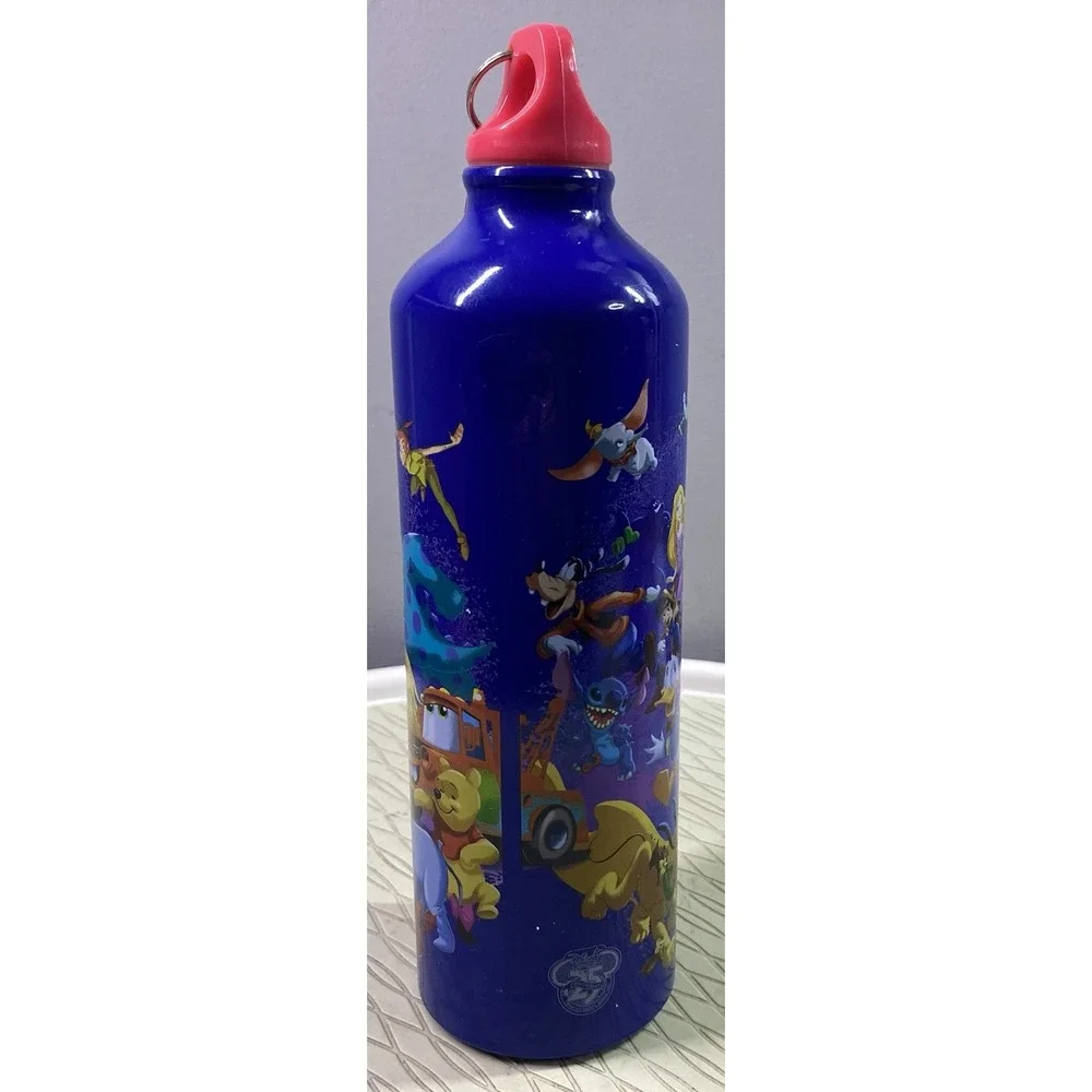 Walt Disney Mickey Mouse,Minnie,Goofy,Winnie,Eeyore Aluminum‎ Water Bottle 24oz.